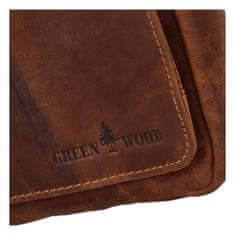 Green Wood Praktická pánska kožená crossbody Jimmy Joano, svetlohnedá
