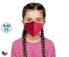 OnlineMedical 10x Český respirátor FFP2 vhodný pro děti - červený