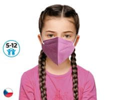 OnlineMedical 10x Český respirátor FFP2 vhodný pro děti - světle růžový