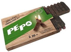 PEPO PE-PO drevený podpaľovač 2v1 20 podpalov FSC