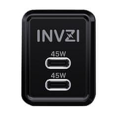 INVZI INVZI GaN 2x USB-C, 45 W, sieťová nabíjačka EÚ (čierna)