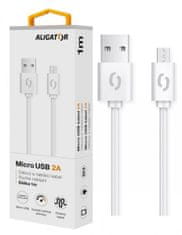 Aligator Dátový kábel 2A, Micro USB biely