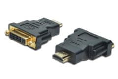 Digitus adaptér HDMI A samec / DVI(24+5) samica, čierno/sivý