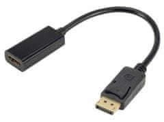XtendLan Adaptér DisplayPort (M) na HDMI (F), 15cm, čierny