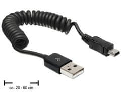 DELOCK kábel USB 2.0 A samec > USB mini samec, krútený kábel