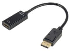 XtendLan Adaptér DisplayPort (M) na HDMI (F), 15cm, čierny, pre 4k