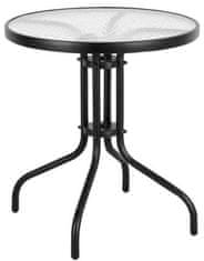 KONTRAST Záhradný okrúhly stôl BERGAMO 60 x 60 x 70 cm čierny