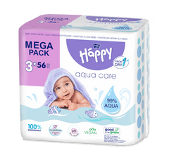 Bella Happy Baby mega pack čistiace obrúsky Aqua care 3 x 56 ks