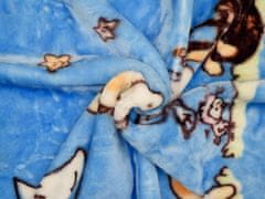 Výpredaj obliečok Modrá detská deka ŽIRAFY, 80x110 cm
