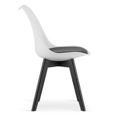 Výpredaj obliečok Bielo-čierna stolička BALI MARK s čiernymi nohami
