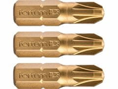 Fortum Bit krížový 3ks, PZ 3x25mm, S2, FORTUM