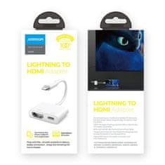 Joyroom Adaptér Joyroom z Lightning (samec) na digitálny HDMI (samica) + Lightning (samica) FullHD 1080p 60Hz biely (S-H141 biely)