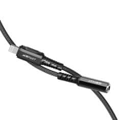 AceFast Acefast MFI audio kábel Lightning - 3,5 mm mini jack (samica) 18 cm, AUX čierny (C1-05 black)