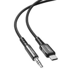 AceFast Acefast audio kábel USB typ C - 3,5 mm mini jack (samec) 1,2 m, AUX čierny (C1-08 black)