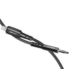 AceFast Acefast MFI audio kábel Lightning - 3,5 mm mini jack (samec) 1,2 m, AUX čierny (C1-06 black)