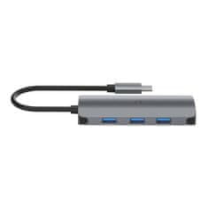 Cygnett Rozbočovač 6v1 USB-C do 3x USB, USB-C, SD karta, Micro SD karta Cygnett SlimMate 100W (šedá)