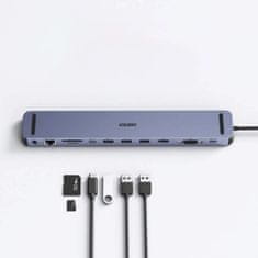 Choetech Adaptér dokovacej stanice Choetech USB-C 11v1 100W PD sivý (HUB-M20)