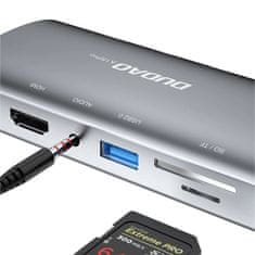 DUDAO Dudao 11v1 multifunkčný HUB USB-C - USB-C 60 W HDMI 3,5 mm mini jack Čítačka kariet SD VGA RJ45 3xUSB 3.2