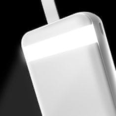 DUDAO Dudao Powerbank 30000 mAh 2x USB / USB-C s LED svetlom biela K8s+ biela