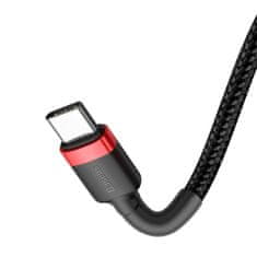 BASEUS Baseus Cafule nylonový kábel USB-C PD / USB-C PD PD2.0 60W 20V 3A QC3.0 2M čierny/červený (CATKLF-H91)