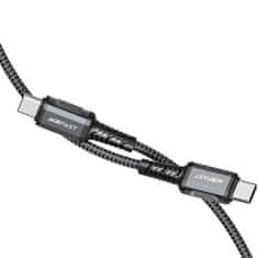 AceFast Acefast USB-C - kábel USB-C 1,2 m, 60 W (20 V/3 A), sivý (C1-03 tmavošedý)