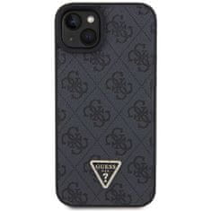 Guess Kryt na mobil 4G Strass Triangle Metal Logo na Apple iPhone 15 Plus - černý
