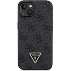 Guess Kryt na mobil 4G Strass Triangle Metal Logo na Apple iPhone 15 - černý