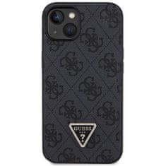 Guess Kryt na mobil 4G Strass Triangle Metal Logo + Crossbody Popruh na Apple iPhone 15 - černý