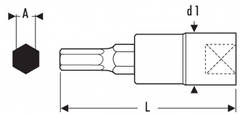 Tona Expert Hlavica 1/4" 6mm imbus 816 E030106