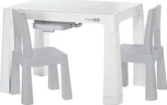 Freeon Plastový stolík so stoličkami Neo, biela/sivá