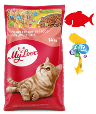My Love MIAU pre dospelé mačky s rybami 14 kg + darček