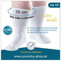 IOMI extra široké Diabetik zdravotné ponožky pre hrubé nohy Bežové