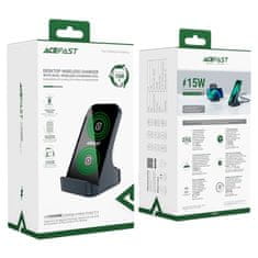 AceFast 15W bezdrôtová indukčná nabíjačka Qi sivý stojan na telefón E14 Acefast