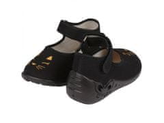 Zetpol Čierne detské papuče so koženou vložkou, papuče pre dievča Marlena ZETPOL 21 EU