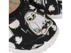 Zetpol Čierne detské tenisky/papuče pre dievčatá s motívom Hedwigy, detské papuče so sovou Julia na suchý zips ZETPOL. 27 EU