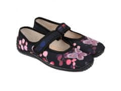 Zetpol Čierne detské tenisky/papuče, detské papuče na suchý zips s motýlikom Julia od ZETPOLu 27 EU