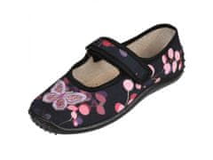 Zetpol Čierne detské tenisky/papuče, detské papuče na suchý zips s motýlikom Julia od ZETPOLu 27 EU