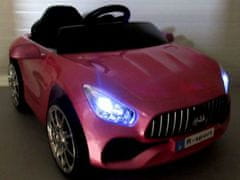 Mamido Elektrické autíčko Cabrio B3 s lesklým ružovým lakovaním