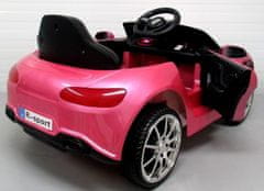 Mamido Elektrické autíčko Cabrio B3 s lesklým ružovým lakovaním