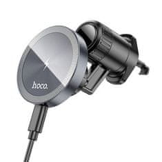 Hoco HOCO držiak do auta do vetracej mriežky s indukčným nabíjaním kompatibilný s MagSafe 15W HW6 - šedý