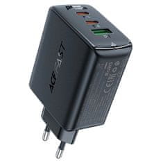 AceFast GaN 2xUSB-C/USB-A PPS/PD/QC4+ 65W rýchlonabíjačka čierna A41 Acefast