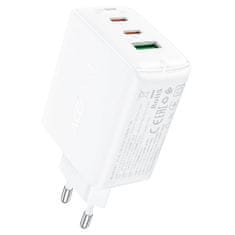 AceFast GaN 2x USB-C/USB-A PPS/PD/QC4+ 65W rýchlonabíjačka biela A41 Acefast
