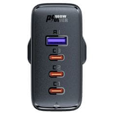 AceFast GaN UK 100WPD rýchla nabíjačka 3x USB C 1x USB - čierna