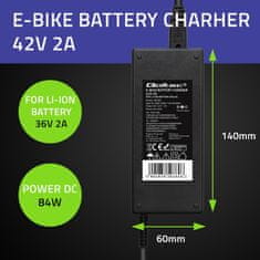 Qoltec nabíjačka batérií pre e-biky 36V | 42V | 2A | 5,5*2,1