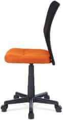 Autronic Kancelárska stolička, oranžová mesh, plastový kríž, sieťovina čierna KA-2325 ORA