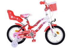 Volare Detský bicykel Lovely - dievčenský - 14 palcov - červený biely