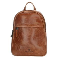 Micmacbags Hnedý prémiový kožený ruksak „Fashionstar“