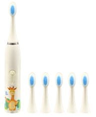 EXCELLENT Detská elektrická zubná kefka s nástavcami - Žirafa