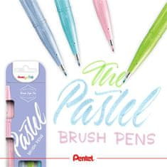Pentel Štetcové perá "Brush Sign", sada 4 pastelových farieb, SES15P-4