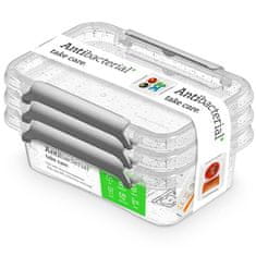 Orplast Plastový Úložný Box Kontajner S Vekom Antibakteriálna Škatuľa Na Skladovanie Potravín Liekov 3X 0,35 L